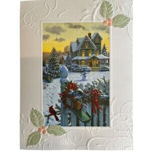 Christmas Card Embossed Cards 1 Box Contains 12 Cards And Envelopes. New In Box.